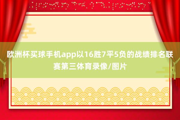 欧洲杯买球手机app以16胜7平5负的战绩排名联赛第三体育录像/图片