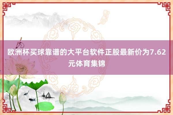 欧洲杯买球靠谱的大平台软件正股最新价为7.62元体育集锦