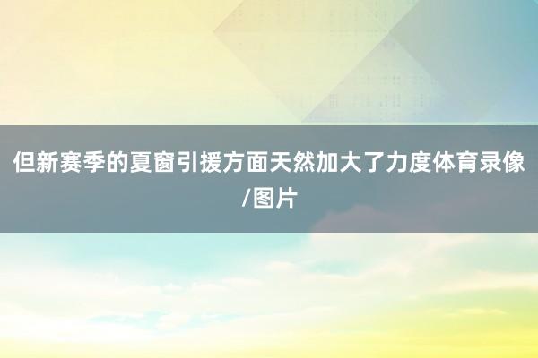 但新赛季的夏窗引援方面天然加大了力度体育录像/图片