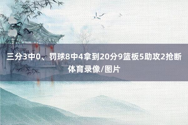 三分3中0、罚球8中4拿到20分9篮板5助攻2抢断体育录像/图片